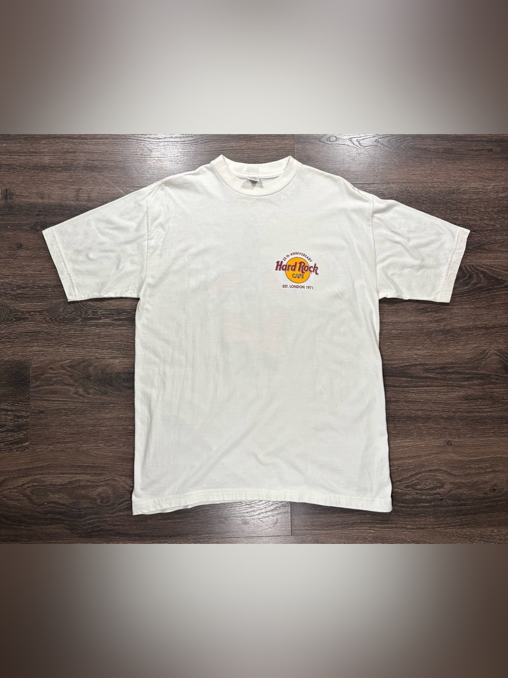 Vintage Hard Rock Cafe London White Logo Short-Sleeve Tee Size Large